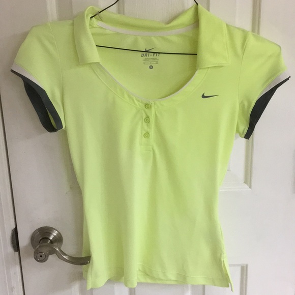 Nike Tops - Nike yellow dri-fit collared top